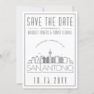 Convite Silhueta Estilizada de San Antonio para Casamento 