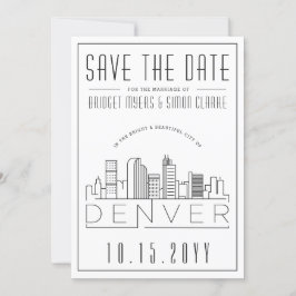Convite Silhueta Estilizada do Casamento de Denver - Salve