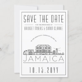 Convite Silhueta Estilizada do Casamento Jamaicano Salve a