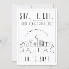 Convite Silhueta Estilizada do Céu de Dallas - Salve a Dat