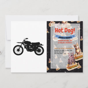 Convite Silhueta preta de bicicleta - Escolher cor de fund