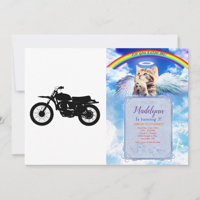 Convite Silhueta preta de bicicleta - Escolher cor de fund (Frente)