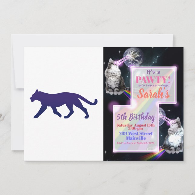 Convite Silhueta púrpura do pântano - Escolher cor de fund (Frente)