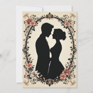 Convite Silhueta Romântica de Casal