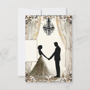 Convite Silhueta romântica de um casal