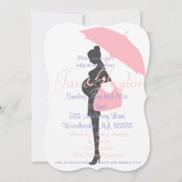 Convite Silhueta Rosa Curvy - Chamadas de Chuveiro