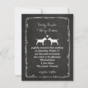 Convite Silhuetas de Bull Terrier Miniatura Casamento