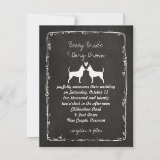 Convite Silhuetas de Chihuahuas Casamento