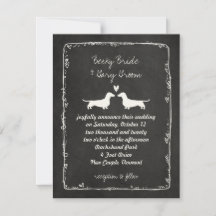 Silhuetas de Dachshund Cachorros Wiener Casamento