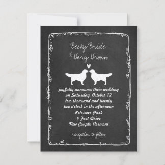 Convite Silhuetas de Golden Retriever Casamento