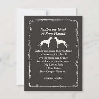 Convite Silhuetas de Greyhound Casamento