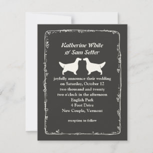 Convite Silhuetas de Setter Inglês Casamento