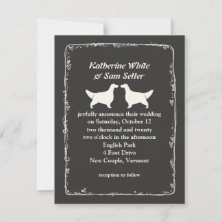 Convite Silhuetas de Setter Inglês Casamento