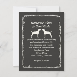 Convite Silhuetas de Vizsla Húngaro Casamento