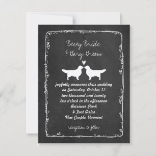 Convite Silhuetas do golden retriever que Wedding