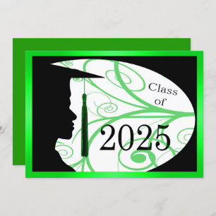 Convite Silhuette de Green & Black Man 2025