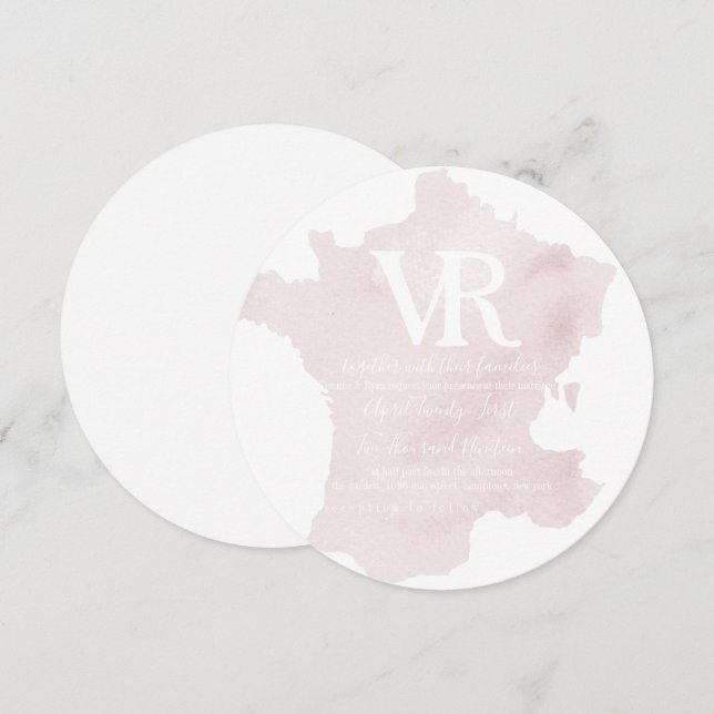 Convite Silhuette of France Invitation (Frente/Verso)