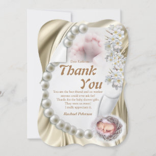 Convite Silky Ivory Pearl Baby Do Que Você