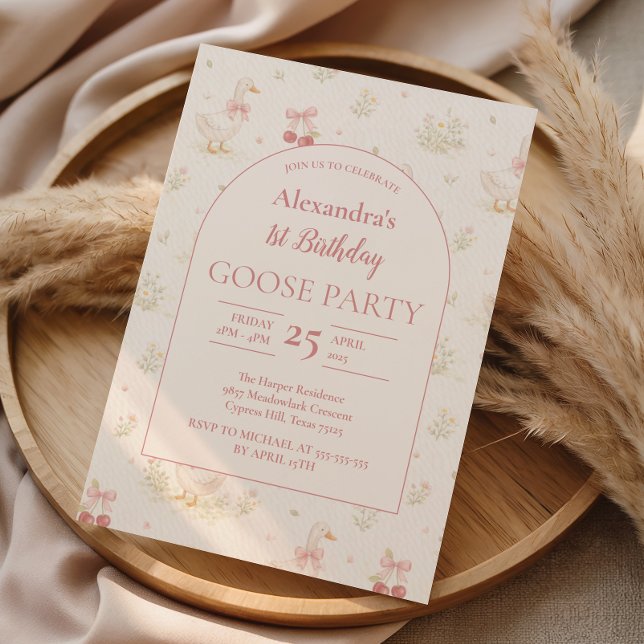 Convite Silly Goose 1st Birthday Baby Shower (Criador carregado)