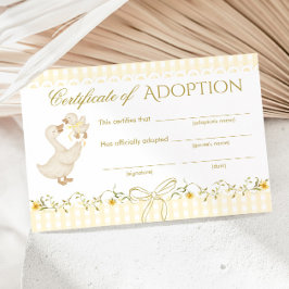 Convite Silly Goose Adoption certificate Gender Neutral