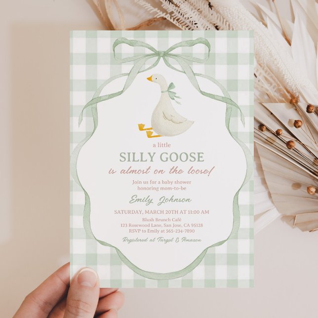 Convite Silly Goose and Gosling Baby Shower Invitation (Criador carregado)