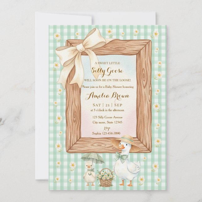 Convite Silly Goose Baby Shower Invitation (Frente)