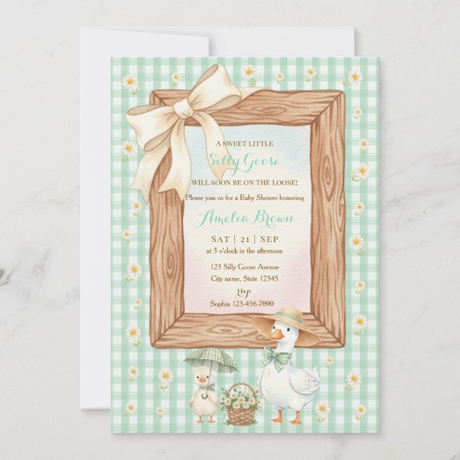 Convite Silly Goose Baby Shower Invitation (Frente)