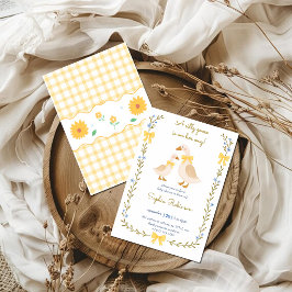 Convite Silly Goose Baby Shower Invitation | Yellow Gingha
