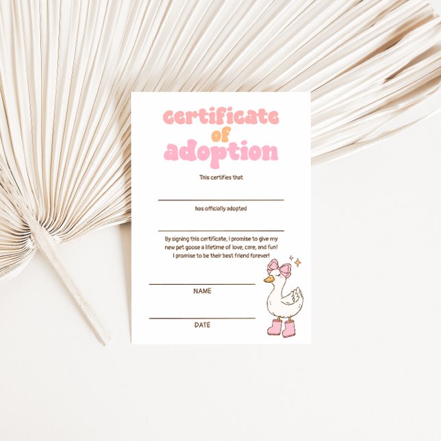Convite Silly Goose Certificate of Adoption (Criador carregado)