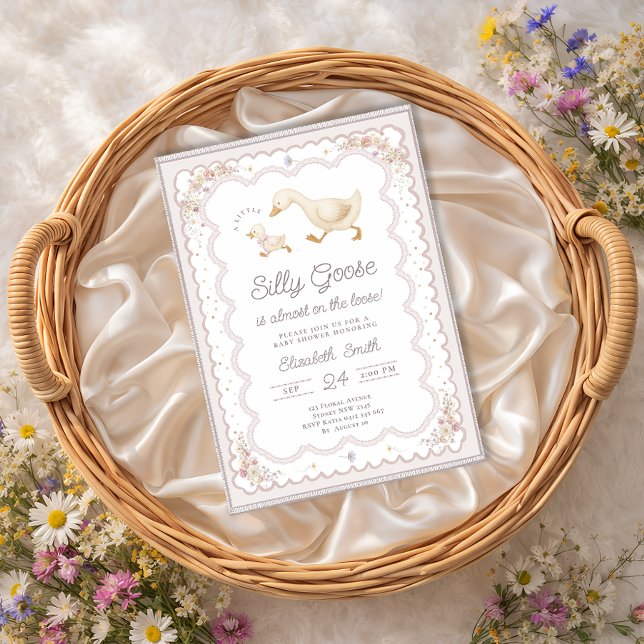Convite Silly Goose Duck Gender Neutral Baby Shower (Criador carregado)
