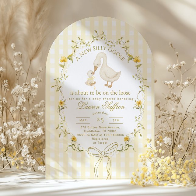 Convite Silly Goose Gender neutral Whimsical Baby Shower (Criador carregado)