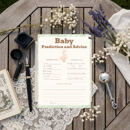 Convite Silly Goose Green Baby Predictions & Advice Card