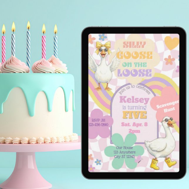 Convite Silly Goose on the Loose Birthday (Criador carregado)