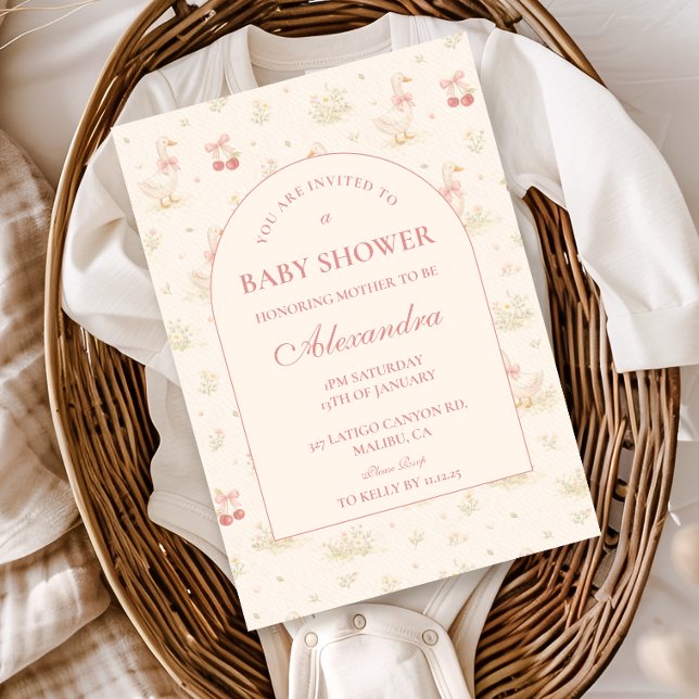 Convite Silly Goose Vintage Baby Shower (Criador carregado)
