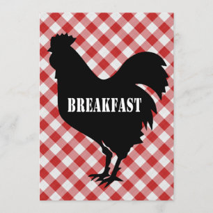 Convite Silo da galinha no pequeno almoço vermelho do