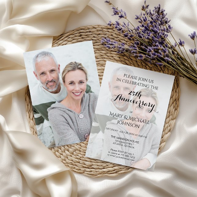 Convite Silver 25th Anniversary wlith Photo (Criador carregado)