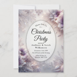 Convite Silver and Soft Amethyst Winter Christmas Party