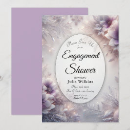 Convite Silver and Soft Amethyst Winter Engagement Shower