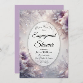 Convite Silver and Soft Amethyst Winter Engagement Shower