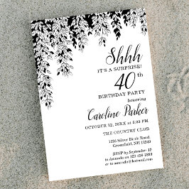 Convite Silver Birch 40th Anniversary Surprise Birthday 