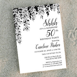 Convite Silver Birch 50th Anniversary Surprise Birthday 