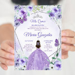 Convite Silver e Purple Mis Quince<br><div class="desc">Convite Silver e Purple Mis Quince</div>