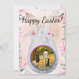 Convite Silver Easter Egg with photo