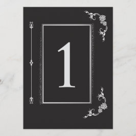 Convite Silver Elegance Collection Wedding Table Number