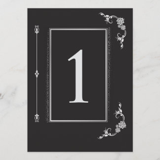Convite Silver Elegance Collection Wedding Table Number