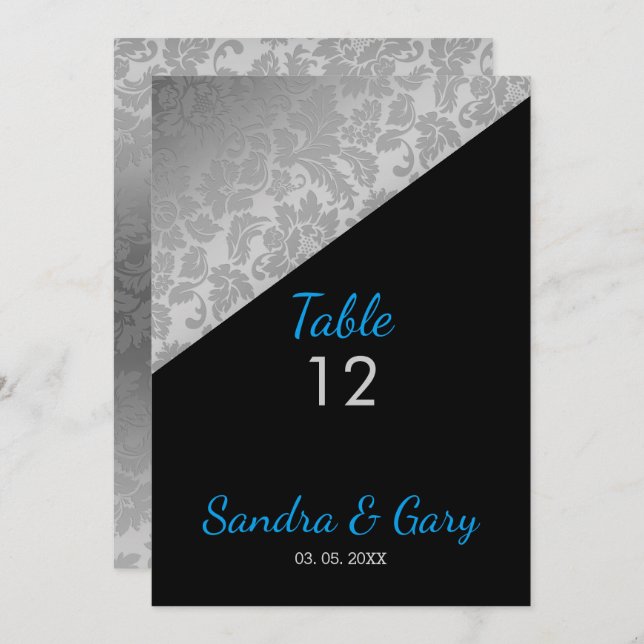 Convite Silver Floral Damask (Frente/Verso)