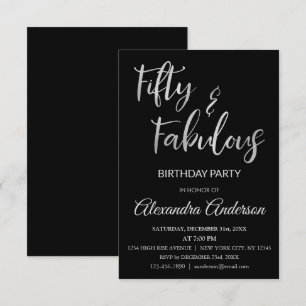 Convite Silver Foil Cinquenta e Fabuloso