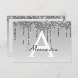 Convite Silver Glitter Sweet 16 Salve a data