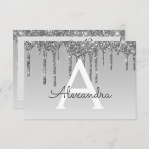 Convite Silver Glitter Sweet 16 Salve a data