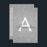 Convite Silver Glitter Sweet 16 Salve a data<br><div class="desc">Silver Sparkle Glitter Doce Dezesseis Monogramas Nome e Salva Inicialmente o Convite de aniversário de Data. Este convite é perfeito para a Festa de aniversário Sparkle Glitter Sweet 16,  que procura celebrar no estilo.</div>